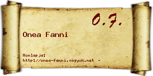 Onea Fanni névjegykártya